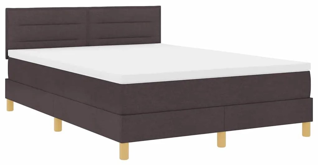 vidaXL Κρεβάτι box spring με στρώμα με στρώμα Σκούρο καφέ Σκούρο καφέ