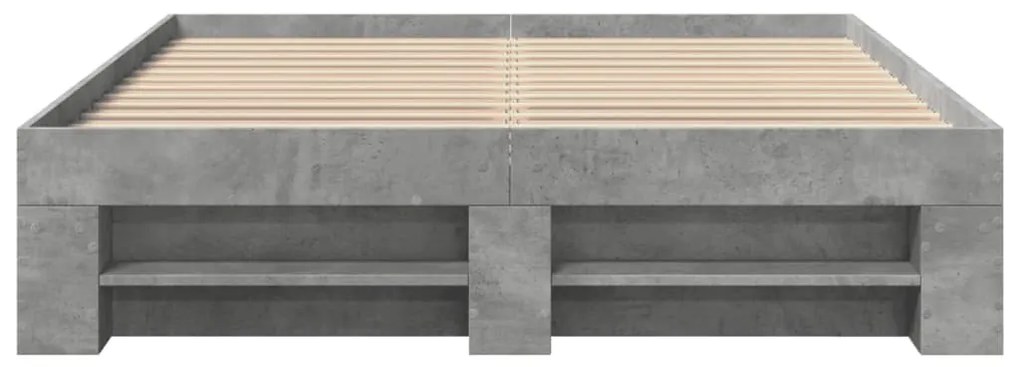 vidaXL Πλαίσιο Κρεβατιού Γκρι Σκυροδέματος 140x200 εκ. Επεξεργ. Ξύλο