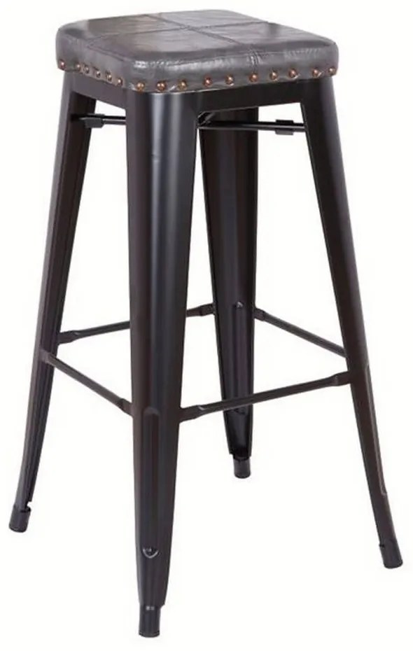 Σκαμπό Μπαρ Relix Black Matte/Dark Grey Ε5190P,12M 43x43x78cm Metal, Technoderma