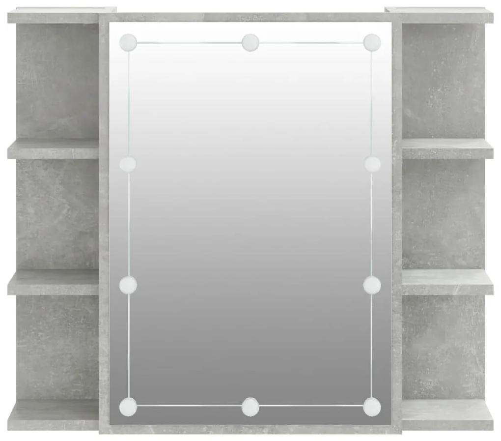Έπιπλο Καθρέπτη με LED Γκρι Σκυροδέματος 70x16,5x60 εκ. - Γκρι