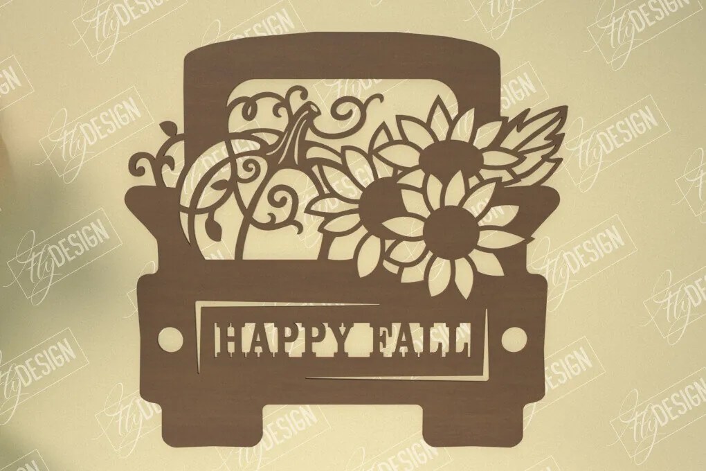 Σετ των 2 Intra απο ξύλο plywood 3mm-4mm πάχος Φθινοπωρινή Τέχνη τοίχου | Φθινοπωρινό σημάδι | Φθινοπωρινή ατμόσφαιρα Δίασταση 40x40 cm INTRAFABR-103521935