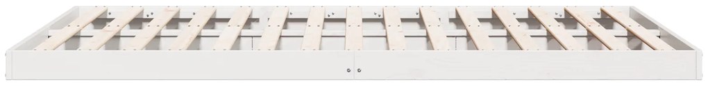 vidaXL Κρεβάτι σε Σχήμα Πλαισίου Λευκό 180x220 cm Μασίφ Ξύλο Πεύκου