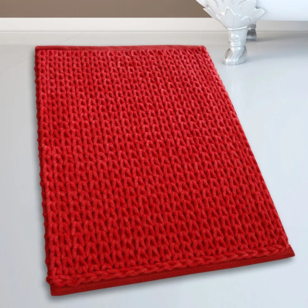 Πατάκι Μπάνιου Κόκκινο 50x80cm #2335 Cotton Chenille San Lorentzo 1509 RED