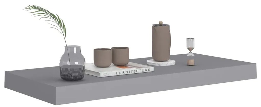 vidaXL Ράφια Τοίχου 2 τεμ. Γκρι 60 x 23,5 x 3,8 εκ. MDF