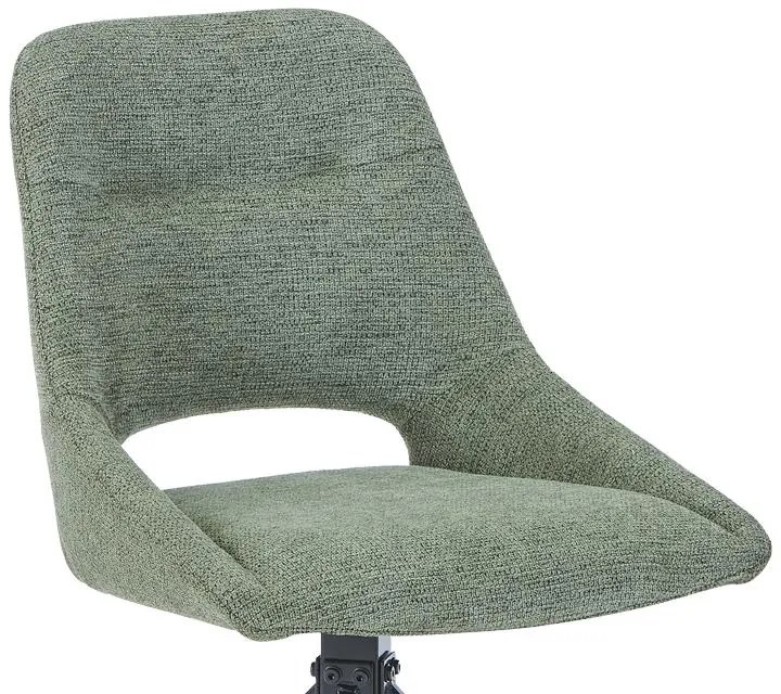 Καρέκλα περιστρεφόμενη Luciano I σε πράσινο ύφασμα-πόδι μεταλλικό μαύρο 52.5x54x85εκ 52.5x54x85 εκ.