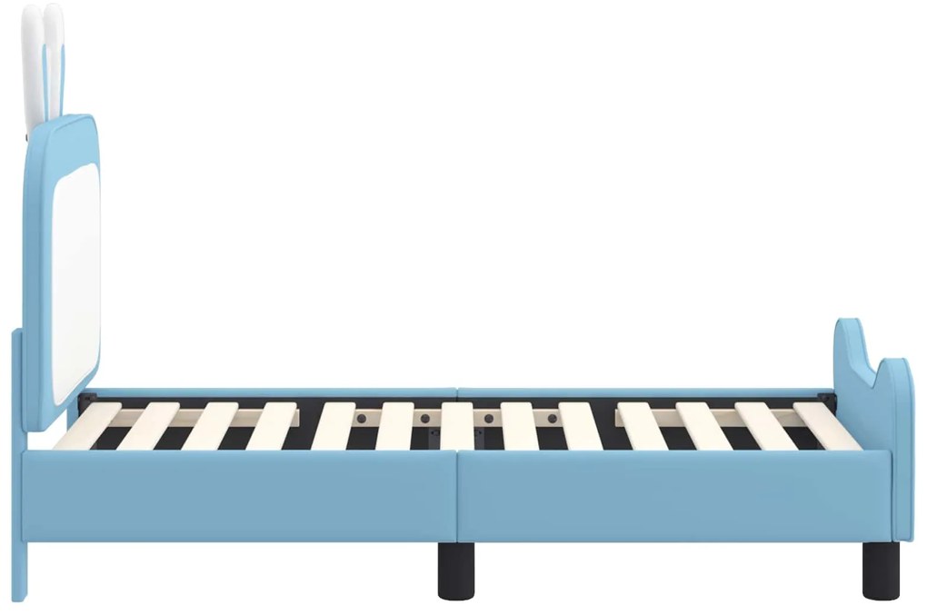 vidaXL Κρεβατική βάση για παιδιά με προσκέφαλο Μπλε 70 x 140 cm PU