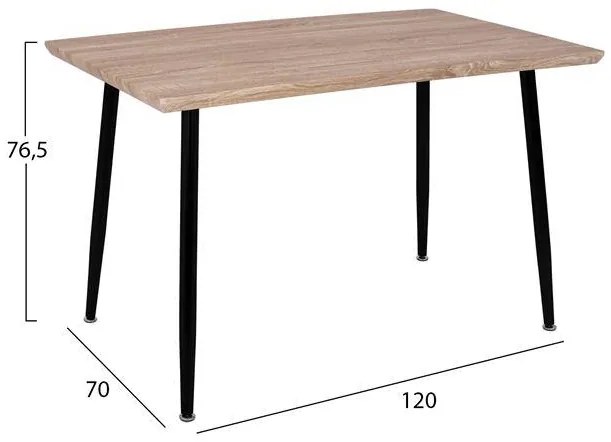 Σετ τραπεζαρίας C11025.02 5τμχ με Τραπέζι Sonama 120x70x76εκ. & Καρέκλες PP Μαύρες