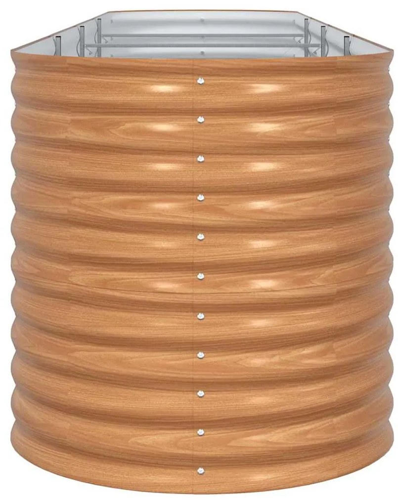 vidaXL Υπερυψωμένη Ζαρντινιέρα Καφέ 400 x 80 x 81 cm Ατσάλι
