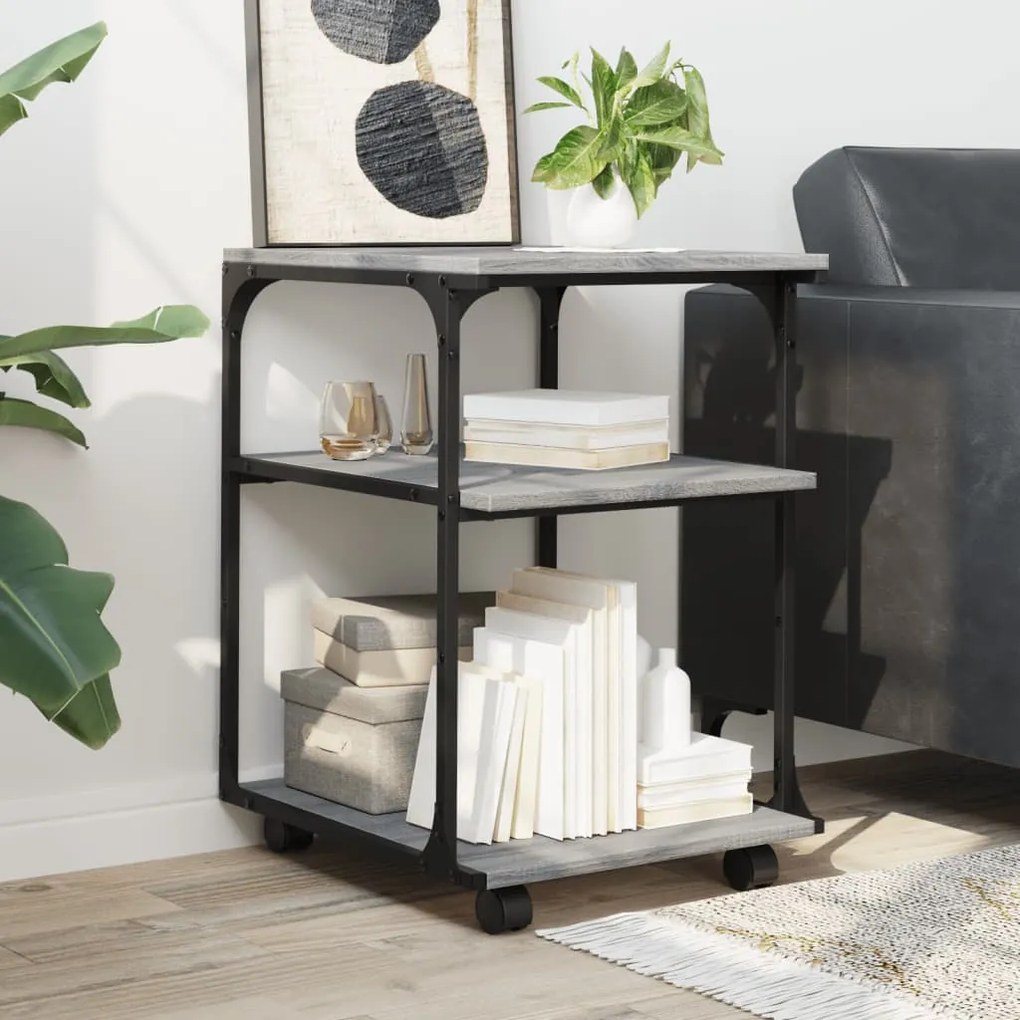 vidaXL Βάση Εκτυπωτή 3 Επιπέδων Γκρι Sonoma 43x48x64 εκ Επεξ. Ξύλο