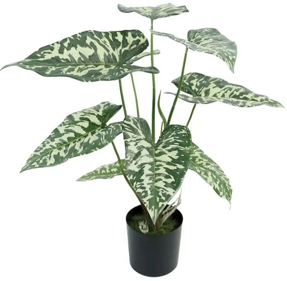 Τεχνητό Φυτό Σε Κασπώ Αλοκασία 04-20022-3 58cm Green Marhome Συνθετικό Υλικό