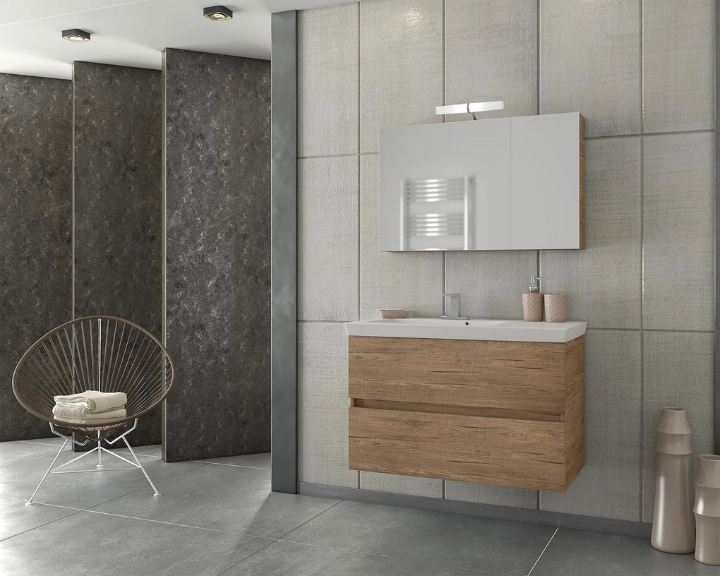 Πάγκος Κρεμαστός Drop Luxus 85-Φυσικό