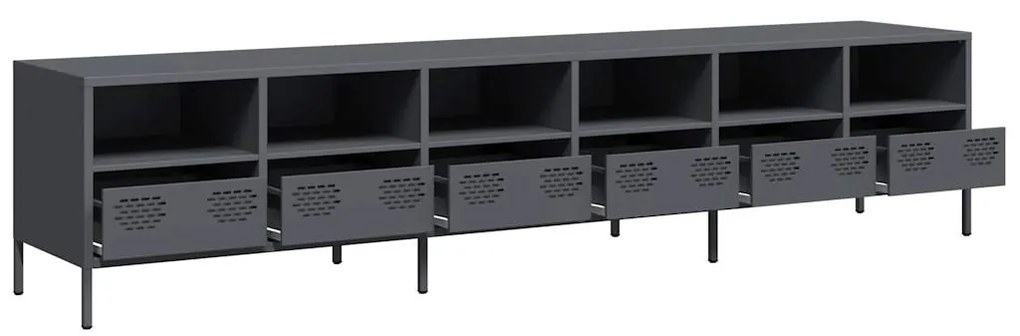 vidaXL Έπιπλο Τηλεόρασης Ανθρακί 202x39x43,5 εκ. Ατσάλι Ψυχρής Έλασης