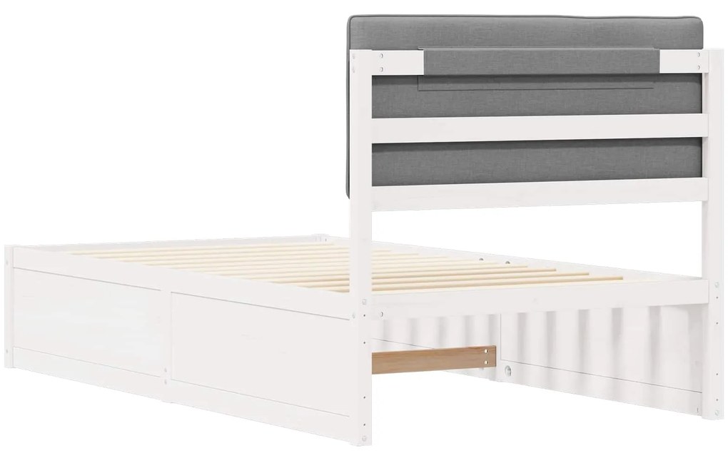 vidaXL Σκελετός Κρεβατιού με Επενδεδυμένο Κεφαλάρι Ανοιχτό γκρι