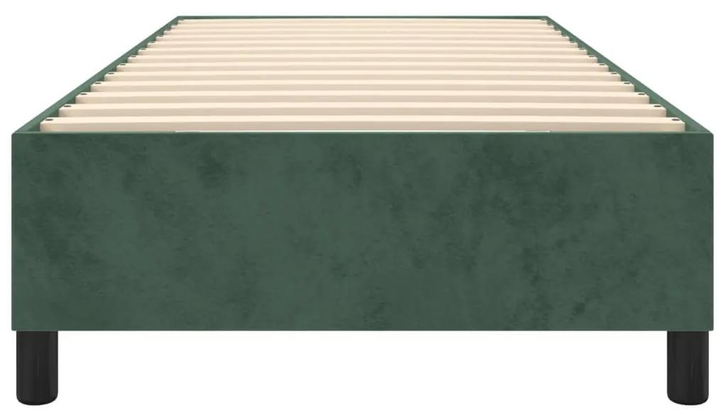 vidaXL Πλαίσιο Κρεβατιού Σκούρο Πράσινο 90x200 εκ. Βελούδινο