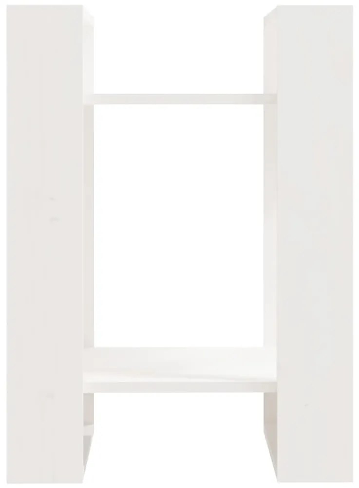 vidaXL Βιβλιοθήκη/Διαχωριστικό Χώρου Λευκό 41x35x57 εκ. Μασίφ Πεύκο