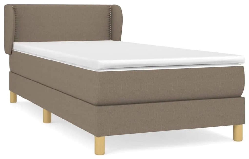 vidaXL Κρεβάτι Boxspring με Στρώμα Taupe 80x200 εκ. Υφασμάτινο