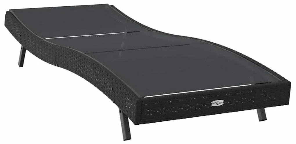 vidaXL Ξαπλώστρα 1-πρόσωπο Μαύρο 70 x 197 x 82 εκ. Πολυ-ρακί, Μέταλλο