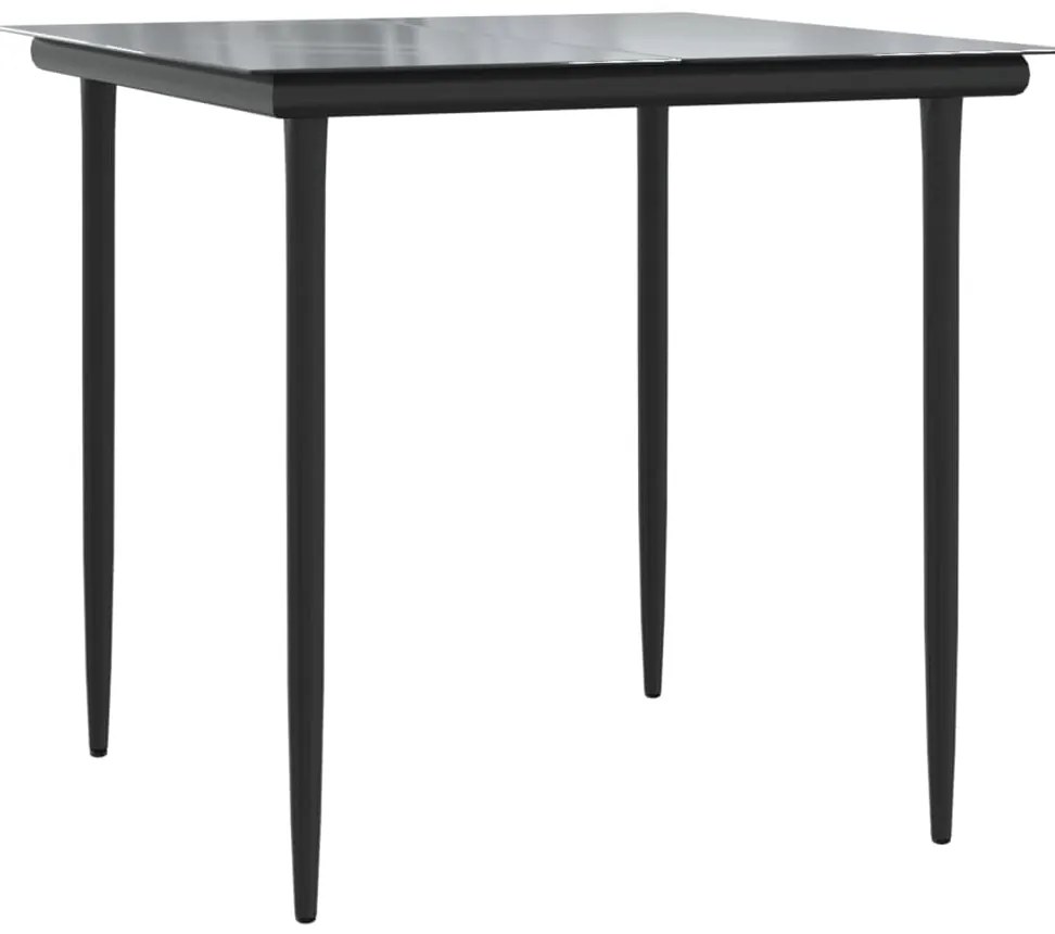 vidaXL Σετ Τραπεζαρίας Κήπου 5 Τεμαχίων Μαύρο Συνθ. Ρατάν με Μαξιλάρια