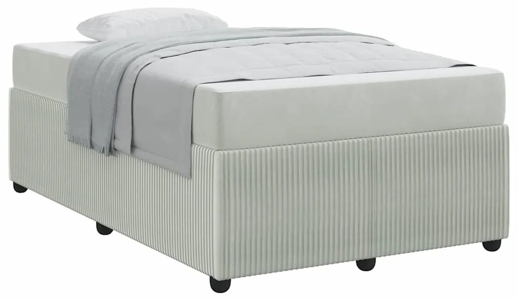 vidaXL Σκελετός Κρεβατιού με στρώμα Ανοιχτό γκρι 120 x 190 cm ύφασμα