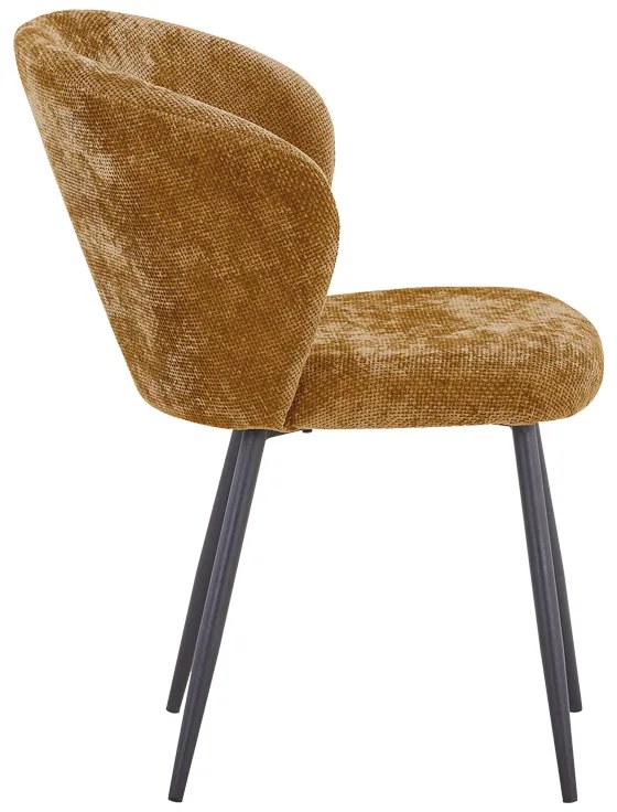 Καρέκλα Karg pakoworld camel ύφασμα-πόδι μαύρο μέταλλο 57x62x80εκ