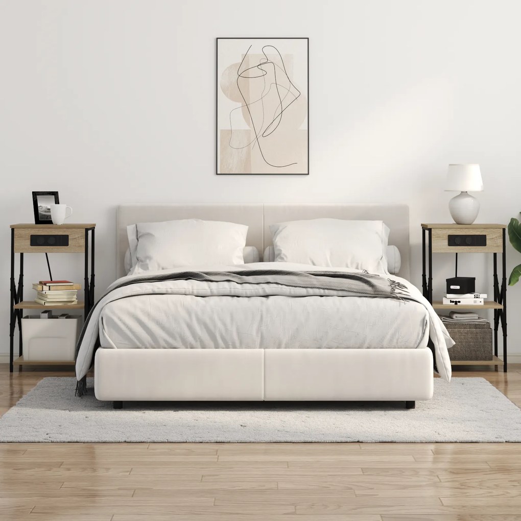 vidaXL Κουτιά Κρεβατοκάμαρας 2 pcs Sonoma Δρυς 41 x 31 x 76 εκ.