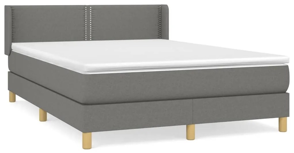 ΚΡΕΒΑΤΙ BOXSPRING ΜΕ ΣΤΡΩΜΑ ΣΚΟΥΡΟ ΓΚΡΙ 140X200 ΕΚ ΥΦΑΣΜΑΤΙΝΟ 3130194