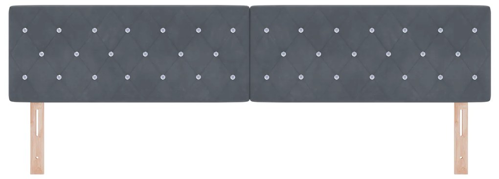 vidaXL κεφαλάρι  με κρύσταλλα και γκρι βελούδο 200 cm