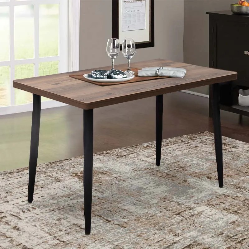 Τραπέζι Levico Megapap Mdf - μεταλλικό χρώμα καπνιστή καρυδιά 120x70x75εκ.