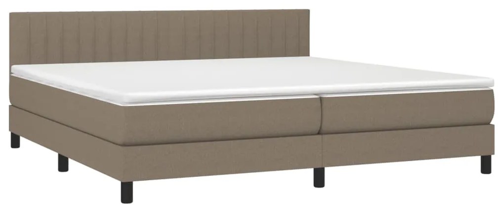 ΚΡΕΒΑΤΙ BOXSPRING ΜΕ ΣΤΡΩΜΑ &amp; LED TAUPE 200X200 ΕΚ. ΥΦΑΣΜΑΤΙΝΟ 3133345