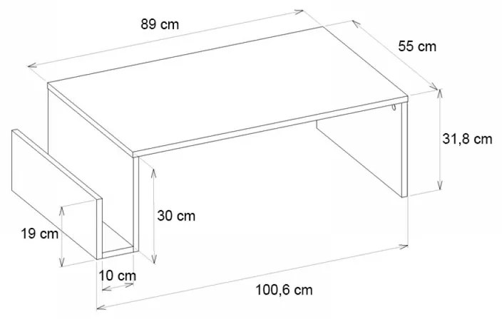 ΤΡΑΠΕΖΑΚΙ ΣΑΛΟΝΙΟΥ REGNAR MEGAPAP ΧΡΩΜΑ SAPPHIRE OAK 100,6X55X31,8ΕΚ.