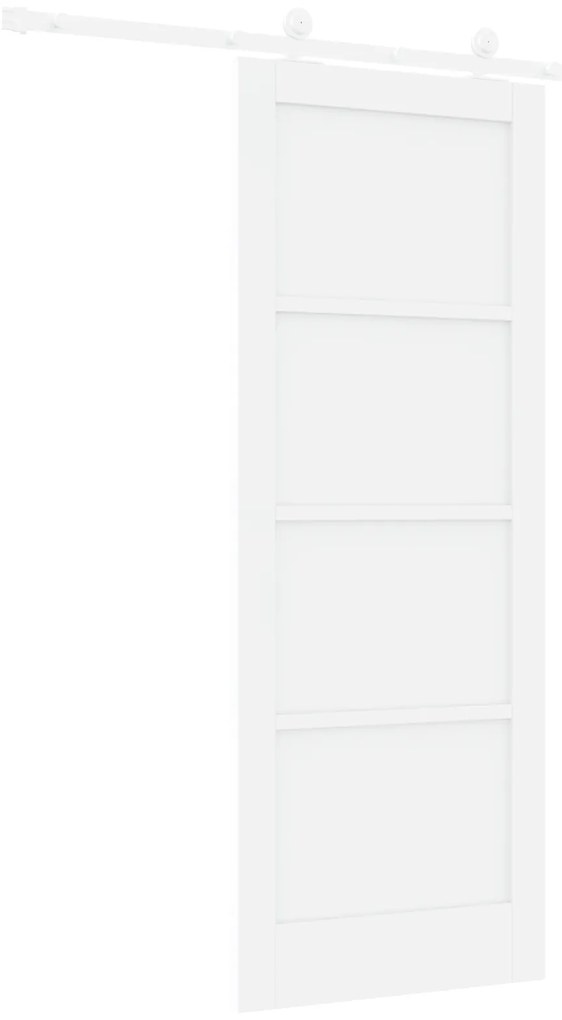 vidaXL Συρόμενη Πόρτα με Σετ Μηχανισμού Λευκή 78x202 εκ. Συμπαγής Ξύλο Πεύκο