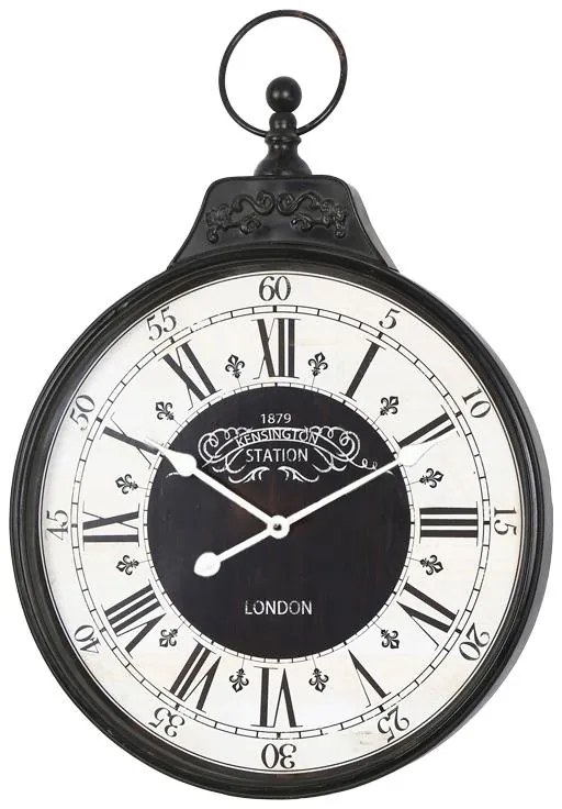 Ρολόι τοίχου Cloco Inart μέταλλο σε μαύρη απόχρωση 60x6x86εκ 60x6x86 εκ.