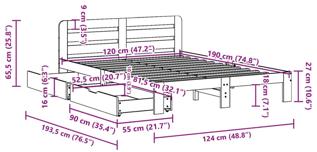 ΣΚΕΛΕΤΟΣ ΚΡΕΒ. ΧΩΡΙΣ ΣΤΡΩΜΑ ΚΑΦΕ ΚΕΡΙΟΥ 120X190 ΕΚ ΜΑΣΙΦ ΠΕΥΚΟ 3309868