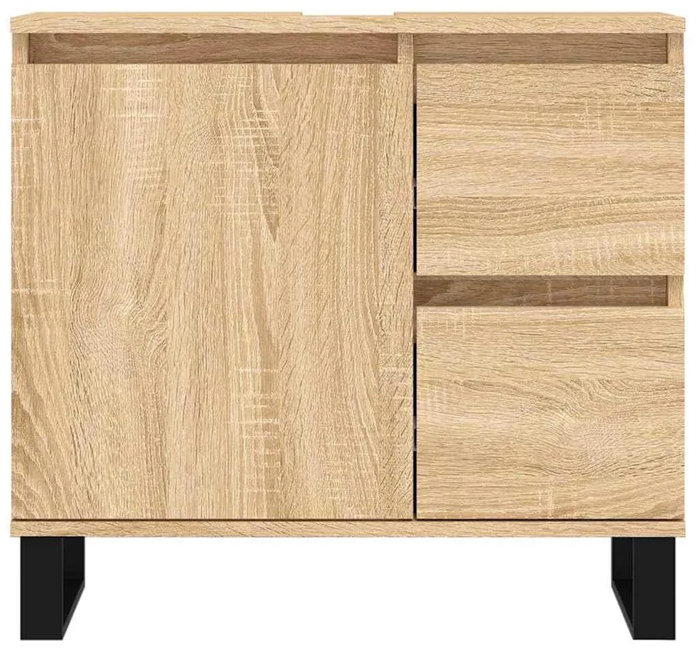 vidaXL Πλαίσιο Κρεβατιού Γκρι Sonoma 135 x 190 εκ. Double