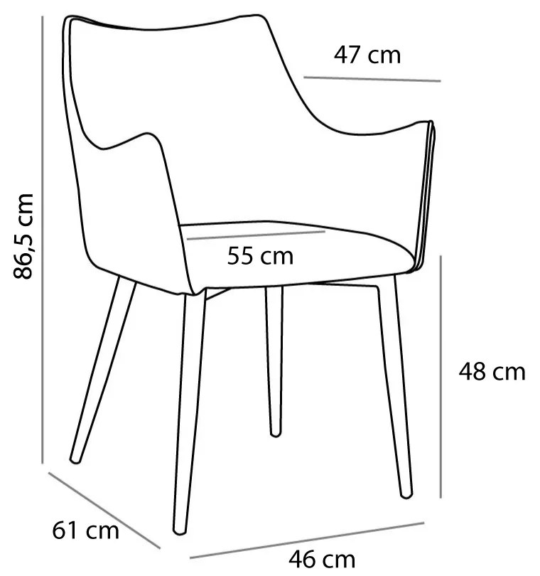 MALONE ΚΑΡΕΚΛΑ ΠΟΛΥΘΡΟΝΑ TABAC 46x61xH86,5cm - 03-1048