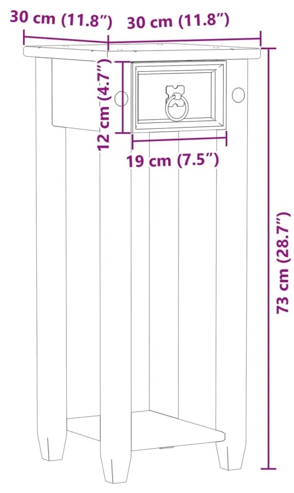 ΒΑΣΗ ΦΥΤΩΝ CORONA 30 X 30 X 73 ΕΚ. ΑΠΟ ΜΑΣΙΦ ΞΥΛΟ ΠΕΥΚΟΥ 4002775