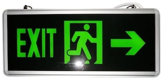 Φωτιζόμενη επιγραφή Led (EXIT) 35X15cm διπλής όψης με βέλος κατεύθυνσης για έξοδο κινδύνου επαγγελματικών χώρων 2τμχ DY-31