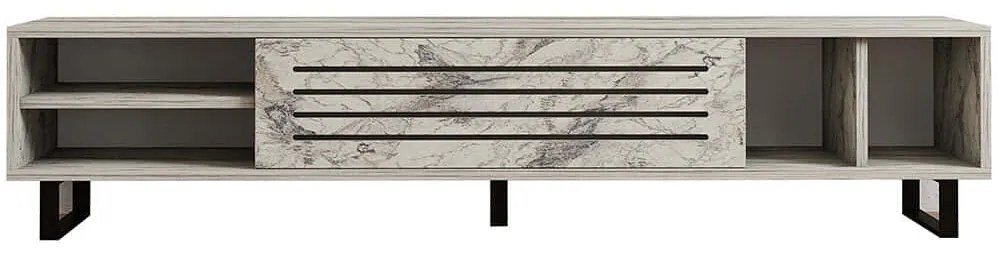 Έπιπλο Τηλεόρασης Safir 835PUQ6404 160x40x35cm Marble Effect White