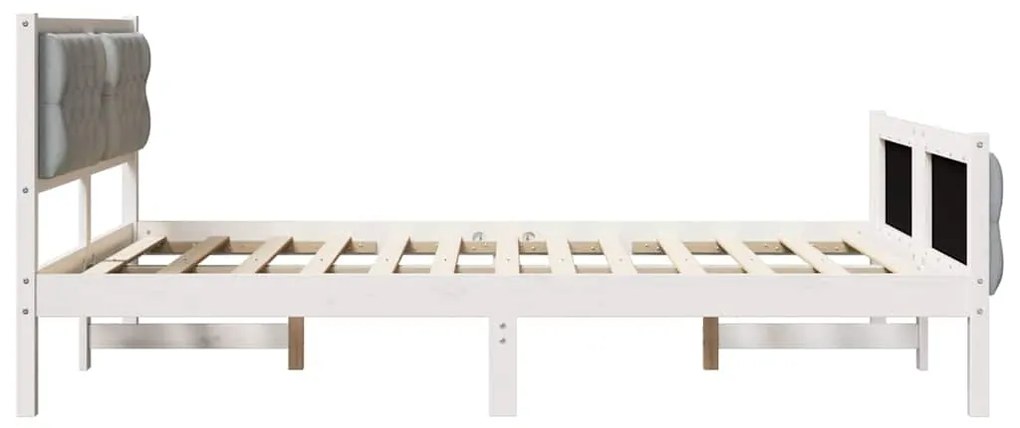 vidaXL Σκελετός Κρεβατιού με κεφαλάρι Ανοιχτό γκρι 140 x 200 cm