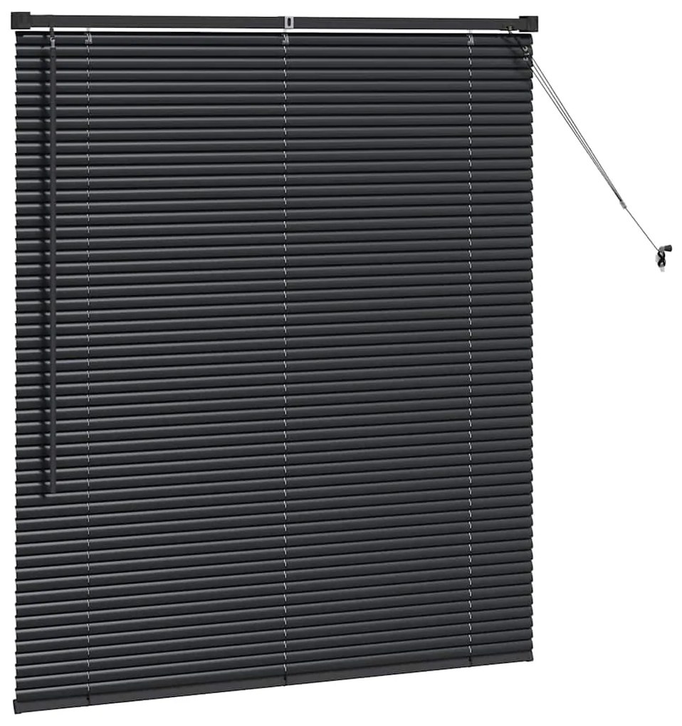 vidaXL Ρολό Παραθύρου με κουρτίνες Μαύρο Αλουμίνιο