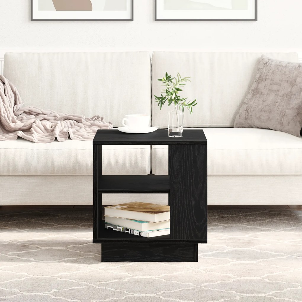 vidaXL Τραπέζι σαλονιού Μαύρο Δρυς 40x40x43 εκ Επεξεργασμένο Ξύλο