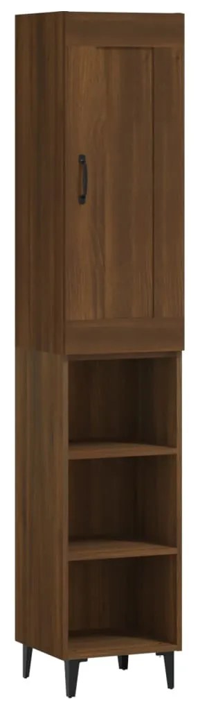 vidaXL Ντουλάπι Καφέ Δρυς 35 x 34 x 180 εκ. από Επεξεργασμένο Ξύλο