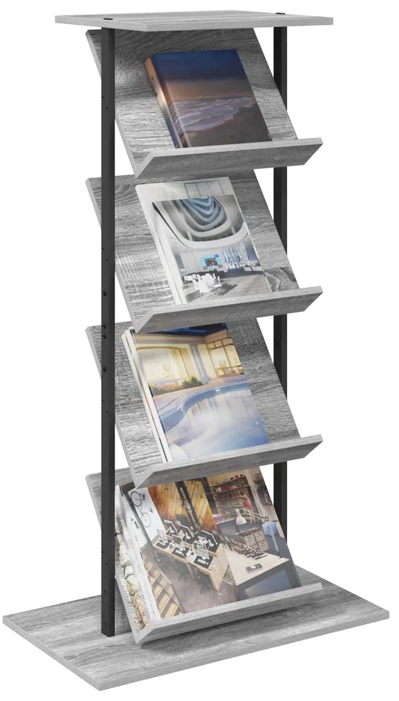 vidaXL Ράφι Περιοδικών με ράφι Γκρίζο Σονομα 68 x 40 x 123.5 εκ.