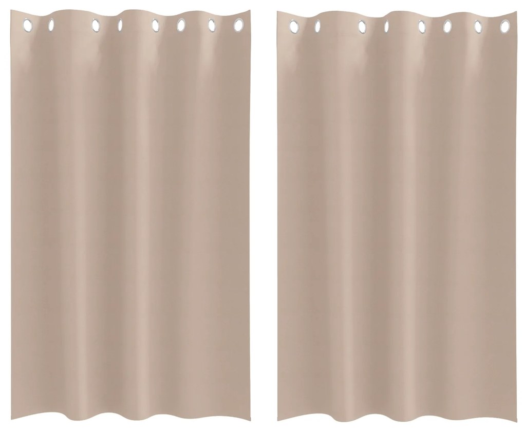 vidaXL Κουρτίνες με κουρτίνες 2 pcs Taupe 175 x 140 εκ. Πολυεστέρας