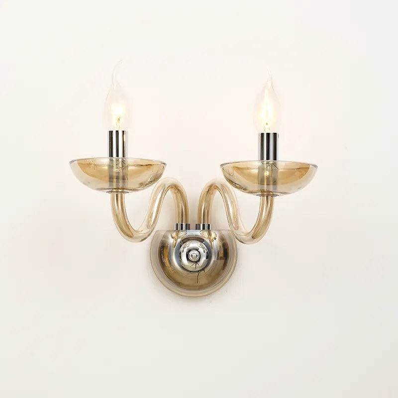 Φωτιστικό Επίτοιχο Aca BLK82182WCNC LUNARIA Μελί (Amber)