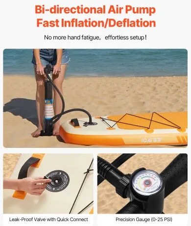 VEVOR Inflatable Stand Up Paddle Board 3.23m Sup Surfboard with Paddle Accessory