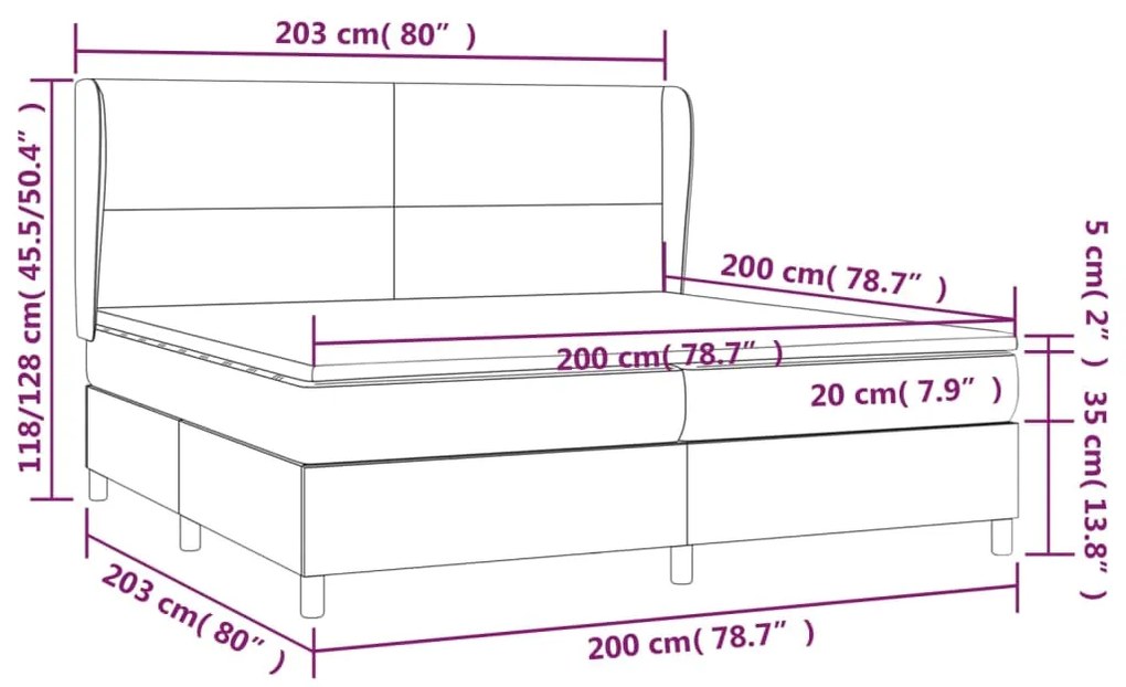 ΚΡΕΒΑΤΙ BOXSPRING ΜΕ ΣΤΡΩΜΑ ΓΚΡΙ 200X200 ΕΚ. ΣΥΝΘΕΤΙΚΟ ΔΕΡΜΑ 3128935