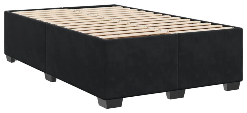 vidaXL Κρεβάτι Boxspring με Στρώμα Μαύρο 120 x 200 εκ. Βελούδινο