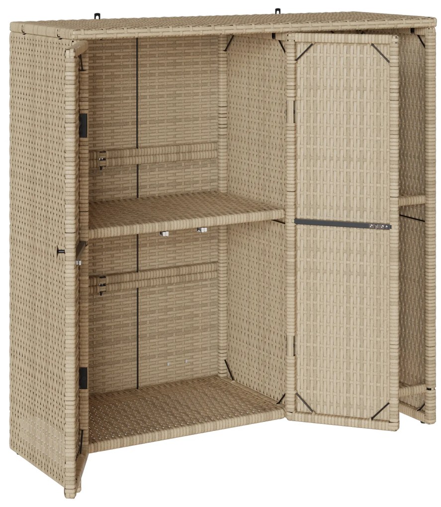 vidaXL Ντουλάπα Αποθήκευσης Μπεζ 100x36x102 εκ Ρατάν