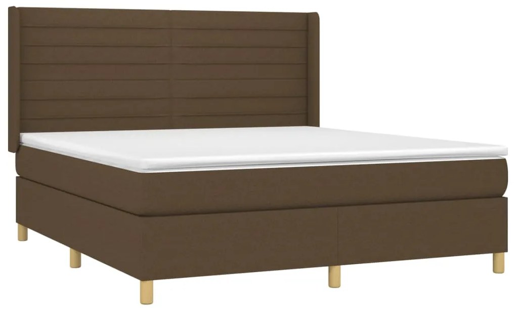 ΚΡΕΒΑΤΙ BOXSPRING ΜΕ ΣΤΡΩΜΑ ΣΚΟΥΡΟ ΚΑΦΕ 160X200 ΕΚ ΥΦΑΣΜΑΤΙΝΟ 3132084